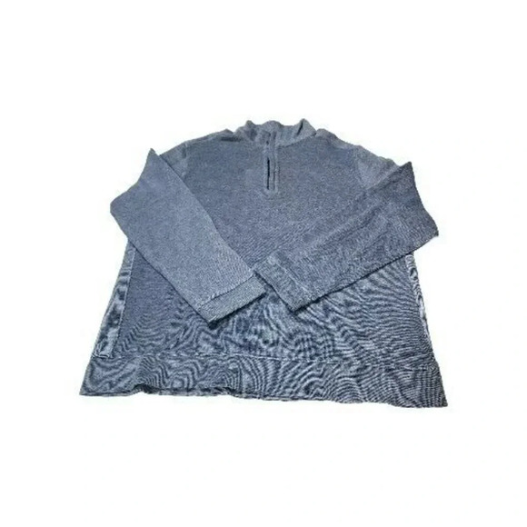 Jos A Bank Sweater Men's XL Tailored Fit LS 1/4 Zip Solid Navy/white Pullover - Picture 4 of 12